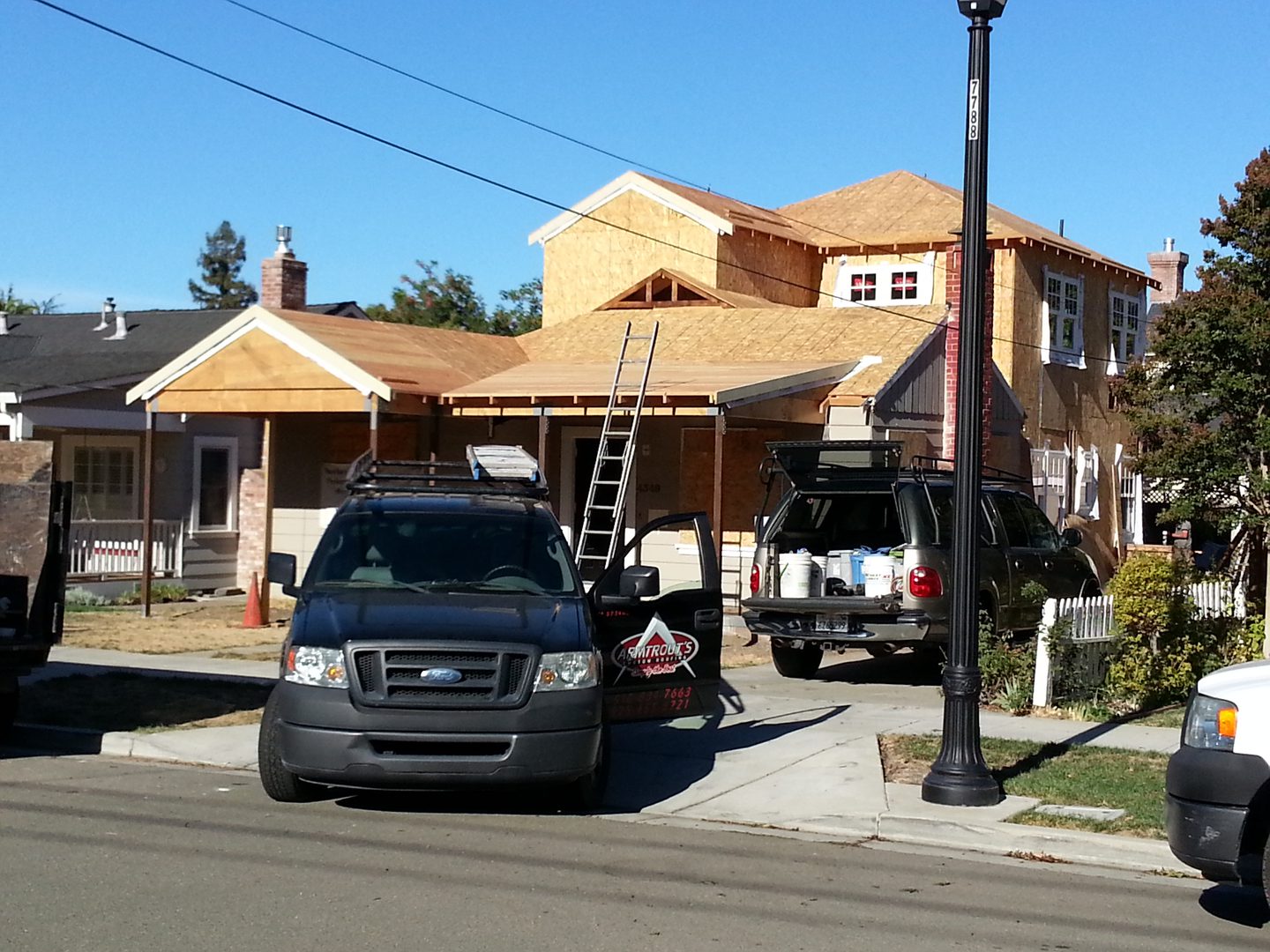 Home renovation in progress with ladder visible