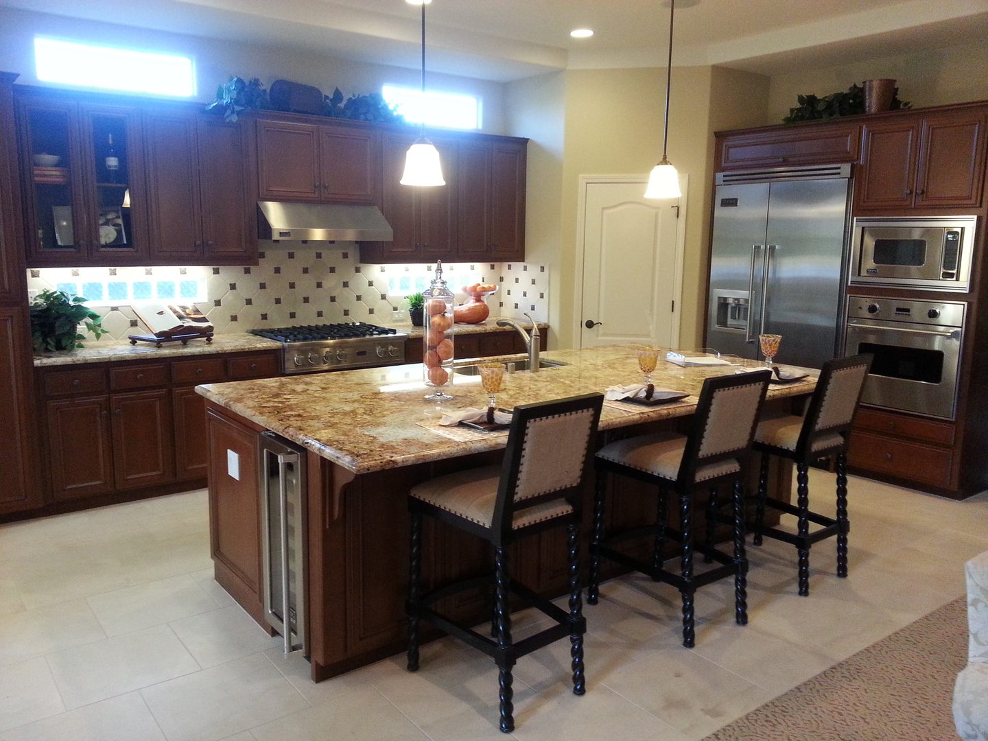 Elegant kitchen with granite countertops