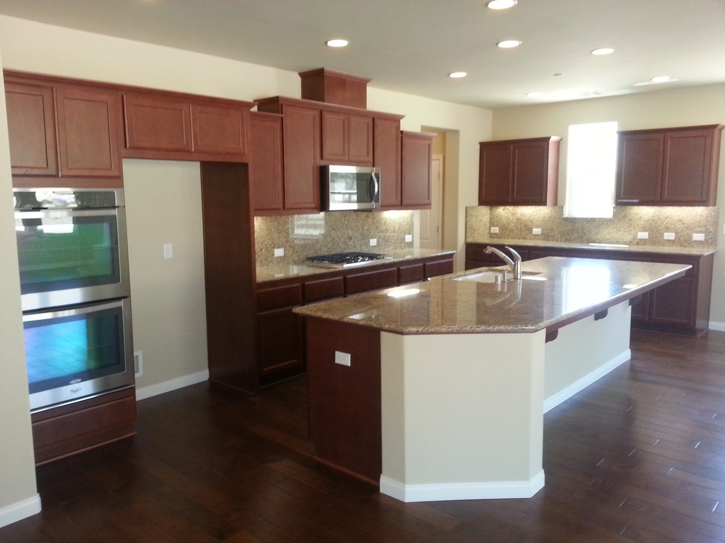 Modern kitchen with wooden cabinets