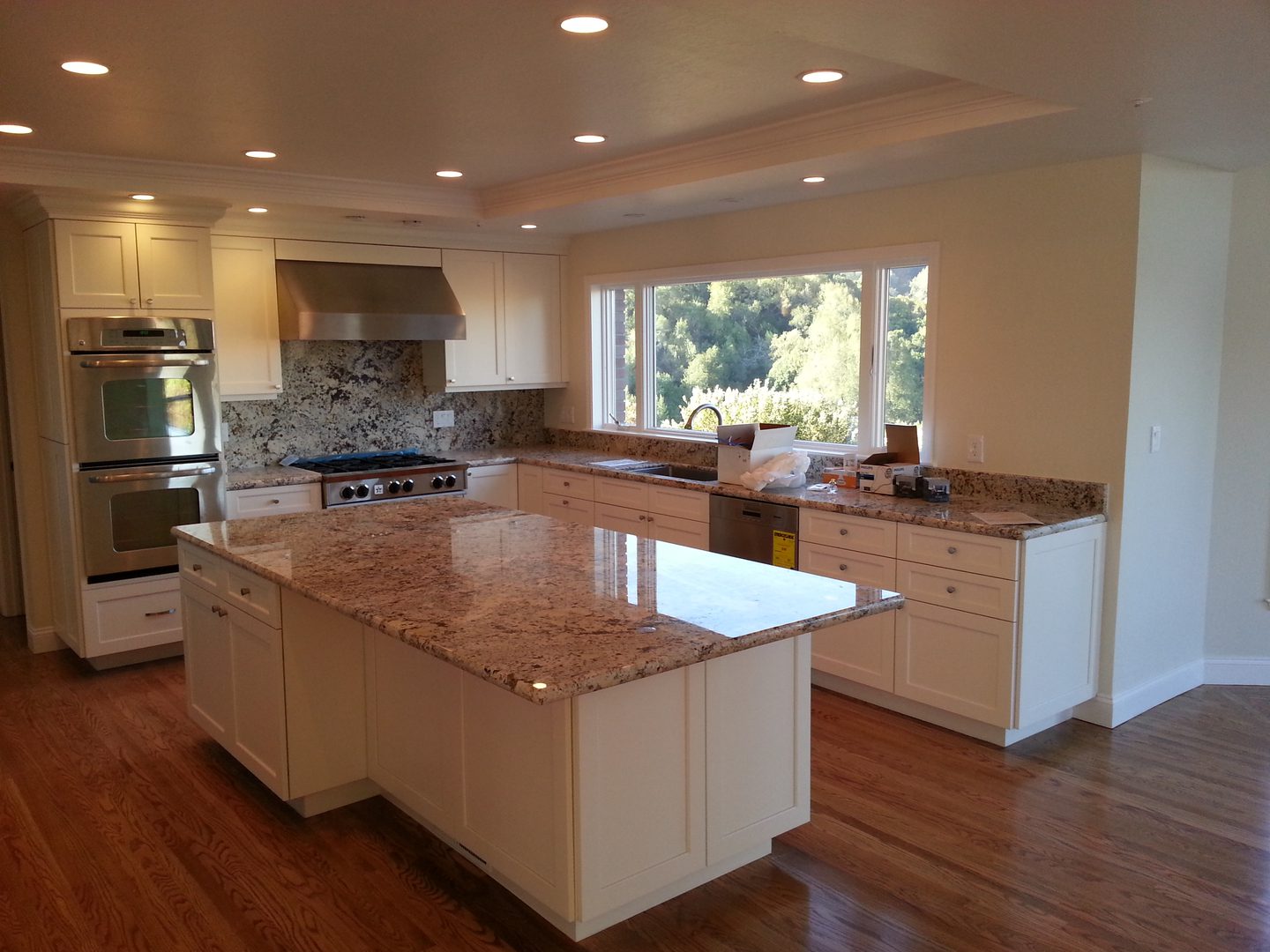 Bright kitchen with stainless steel appliances