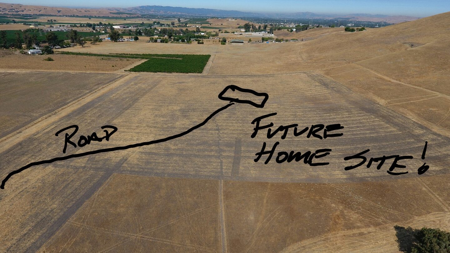 Aerial view of future home site