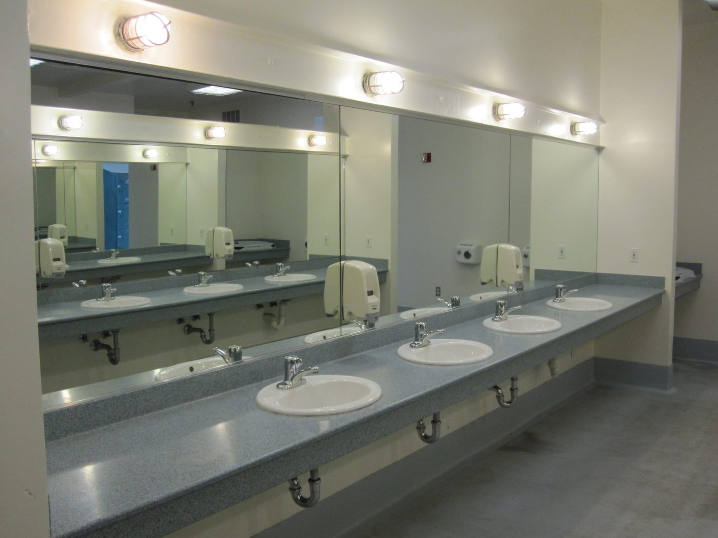 Spacious bathroom vanity area