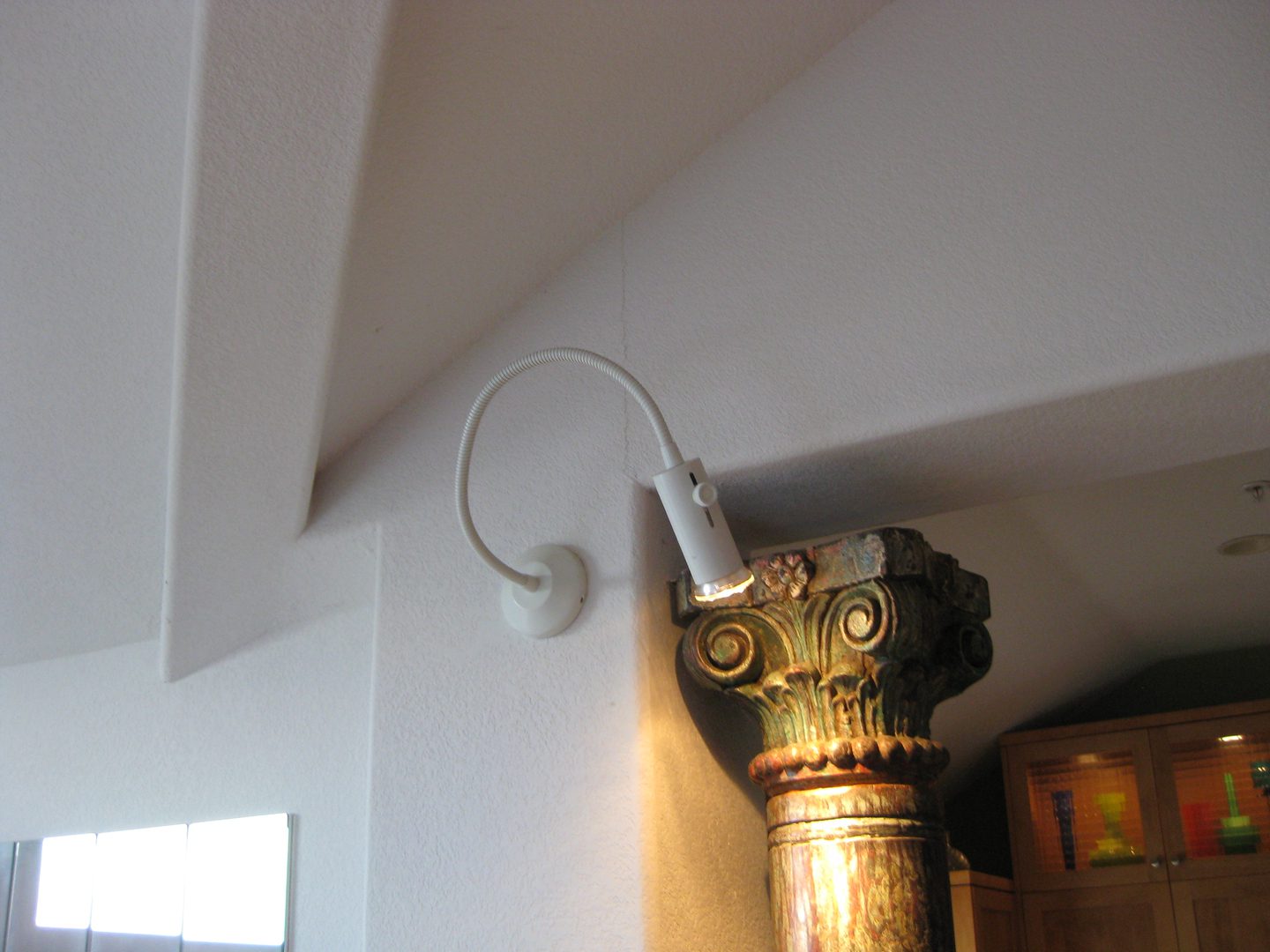 Architectural detail with light and column